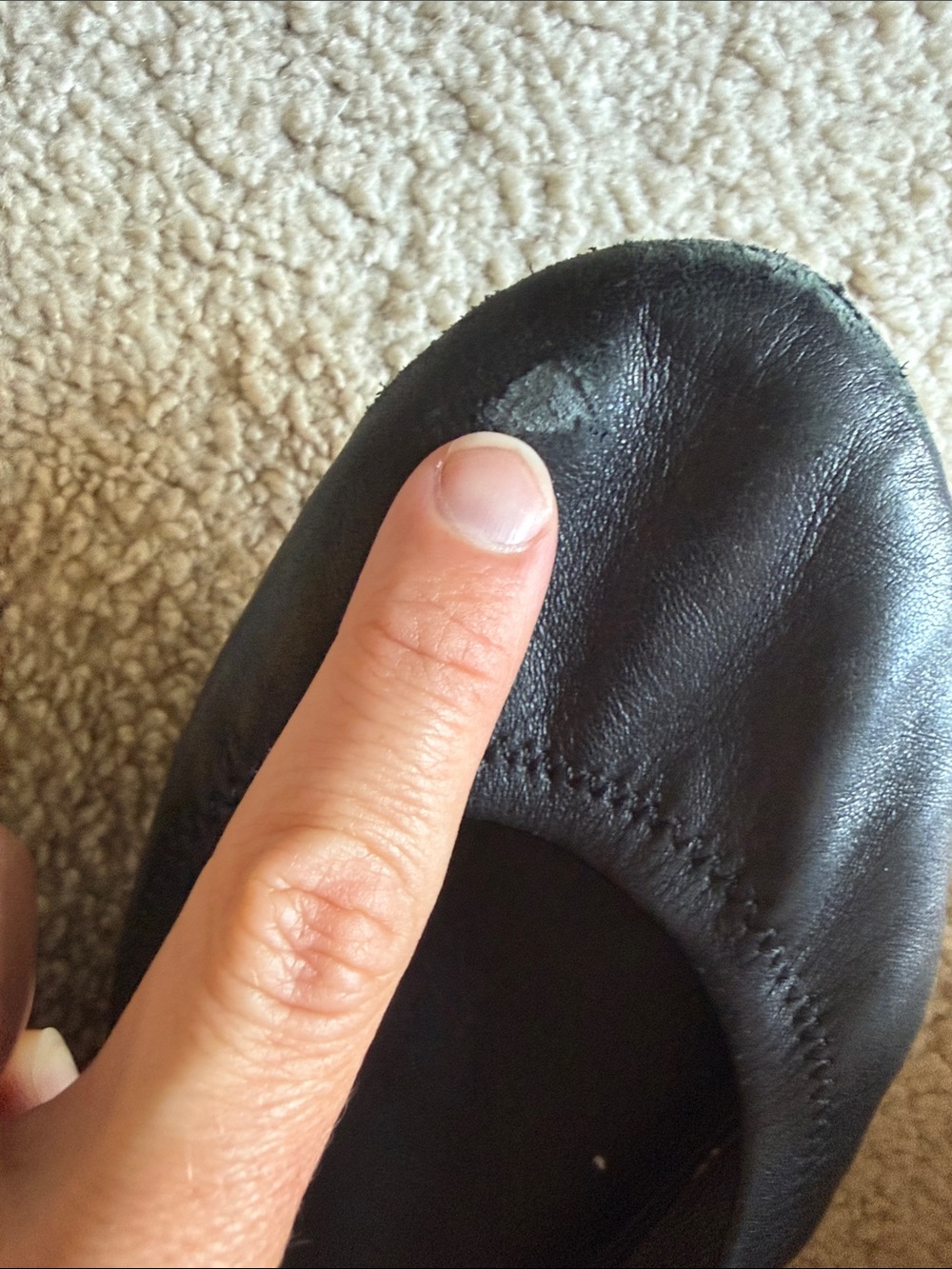 Tory Burch Black Leather Ballet Flats - Picture 4 of 5
